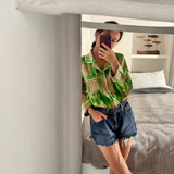 KİKİ Kaplan Desenli Takım - Tropik Yeşil