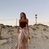 MALAYA Bej/Kırmızı Pareo