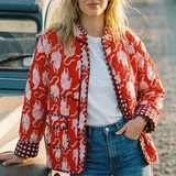 ZAYA Kırmızı Desenli Kapitone Ceket