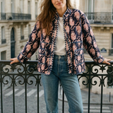 ZAYA Lacivert Desenli Kapitone Ceket