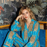 KİKİ Kaplan Desenli Takım - Tropik Mavi